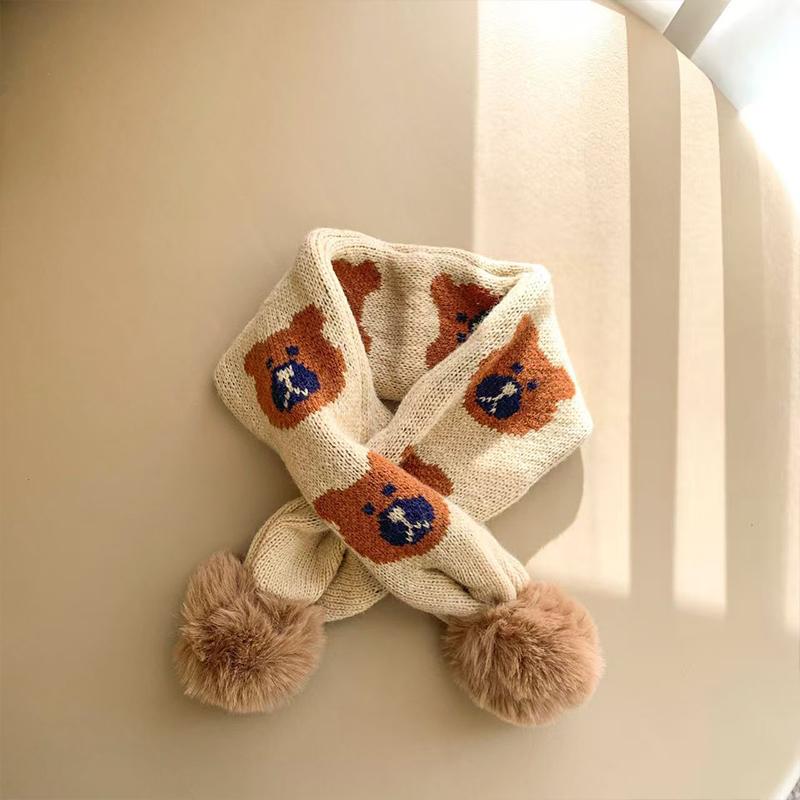 Boys' And Girls' Autumn And Winter Warm Neck Warmer Knitted Cross Scarf