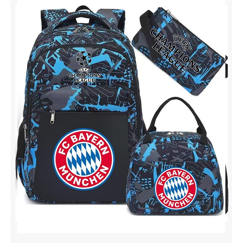 3-teiliges Schulrucksack-Set für Schüler Große Kapazität Oxford-Stoff Schultasche mit Schultergurt und Federmäppchen