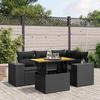 Vidaxl 5-Cz. Set da Salotto per Giardino, Cuscini, Rattan Nero PE