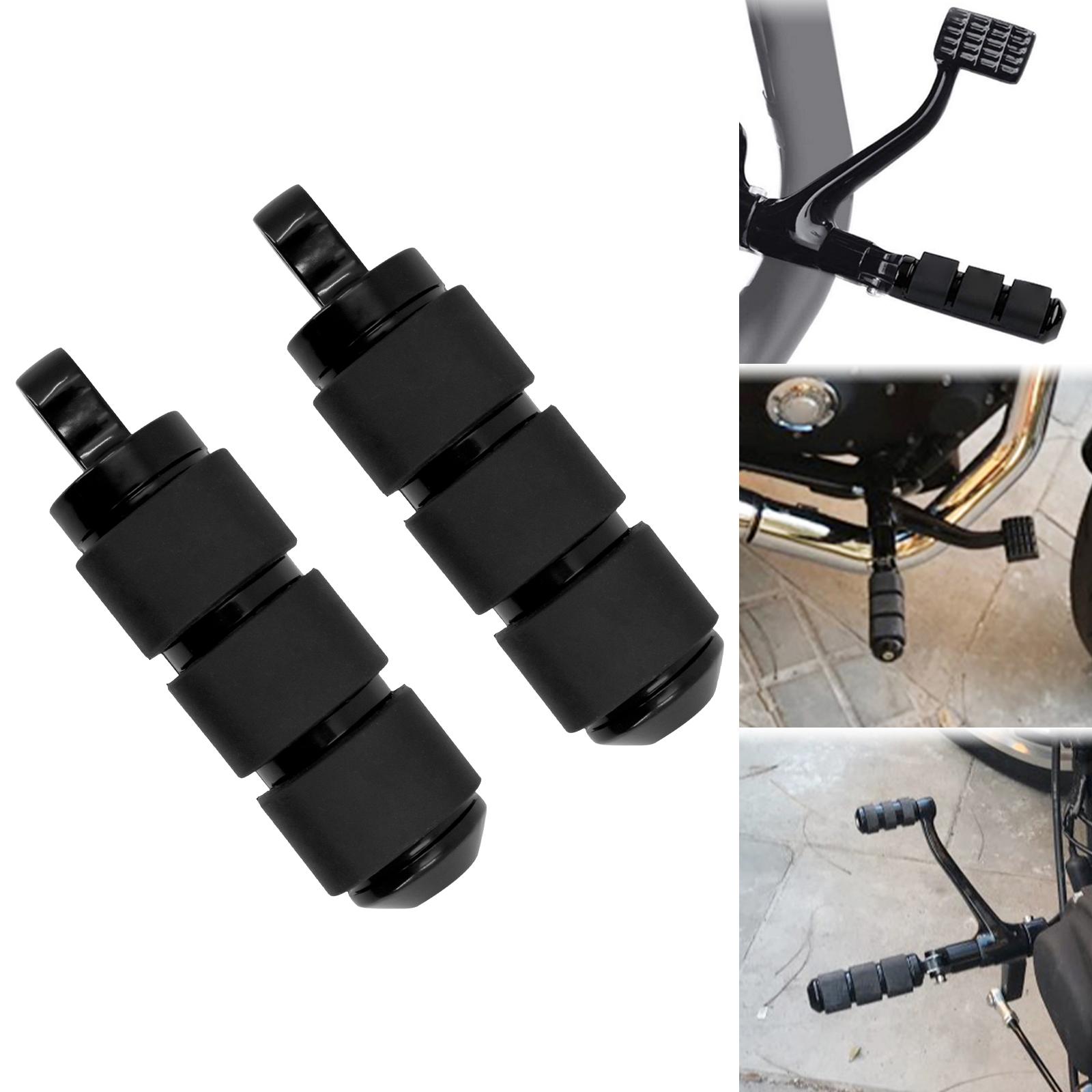 

2xMotorcycle Foot Pegs Footrest Pedal Black Rubber For Harley Sportster XL 883 1200 Touring Dyna Softail Breakout Custom FLHX Footpegs