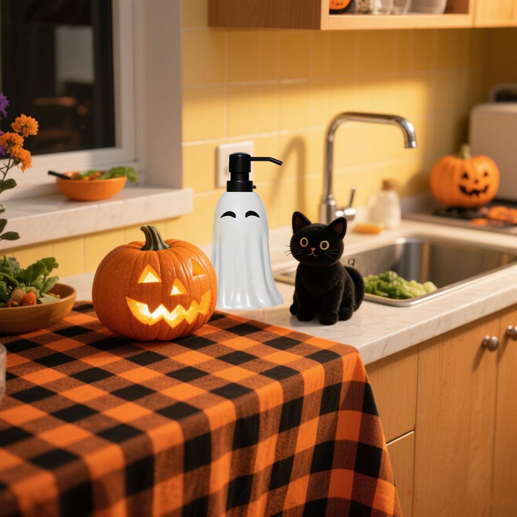 Halloween Cute  Vacuum Bottle Hand  Dispenser - Reusable Liquid Hand  Bottle.  For Bathrooms And Kitchens. Enhances The