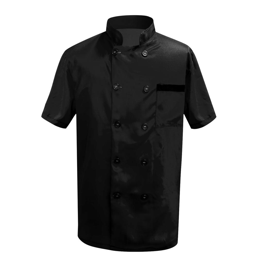 Solid Color Men's Casual Short Sleeve Chef Suit