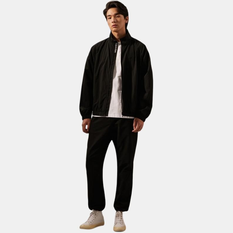 Calvin Klein Drawstring Waist Mid-Rise Sports Casual Pants Men Bottoms Space-Black J326172