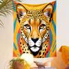 Vibrant Cheetah Face Art Patterned Tapestry Decorative Wall Hanging, Home Bedroom Living Room Decor