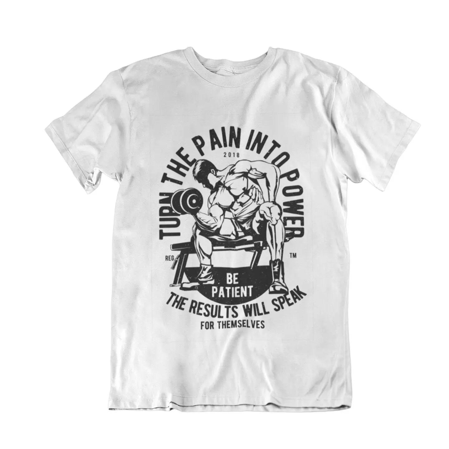 

Turn The Pain Into Power Gym Fitness Muscle Training T-Shirt 100% Cotton O-Neck Short Sleeve Casual Mens T-shirt Size S-3XL -... S разноцветный