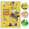 5D Full Diamond Round Diamond Painting Set Living Room Decoration Craft Wall Art. Cute Cat Pet Friend Island Theme. Yellow Background