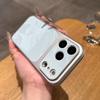 Fashion Water Ripple Large Window Case For iPhone 17 16 15 14 13 Pro Max Solid Color Shockproof Matte Bumper Protection Cover