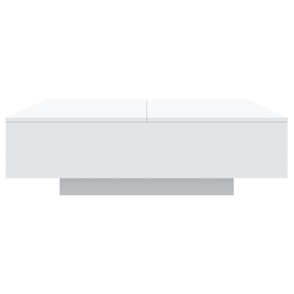Coffee Table with LED Lighting, White, 100x100x31 Cm