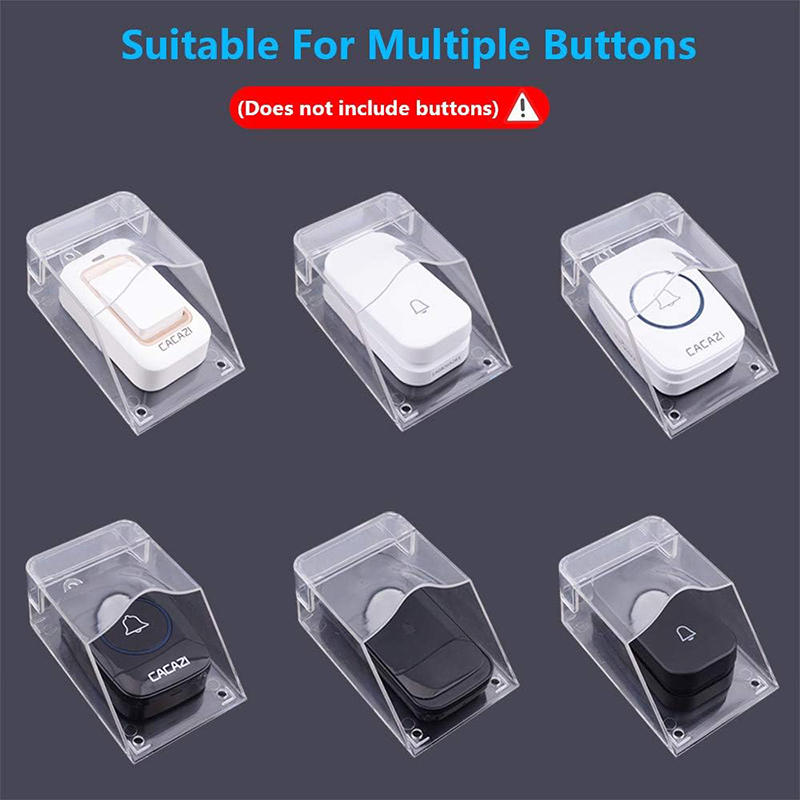 Waterproof Cover for Wireless Doorbell Door Bell Ring Chime Button Transparent Door Bell Protective Cover for Home Doorbell Cover