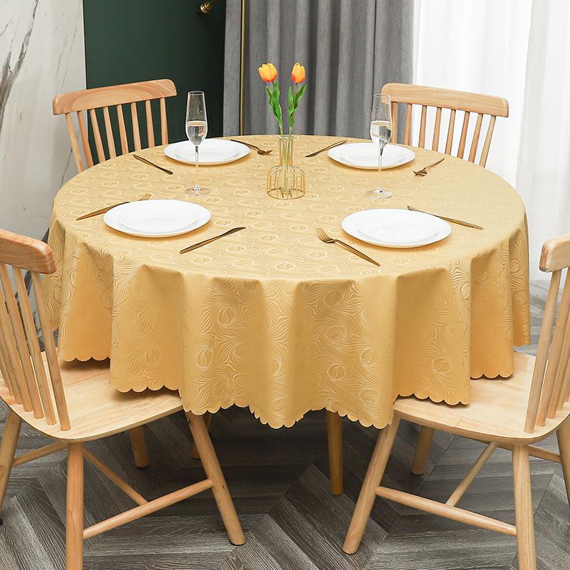 European Waterproof Tablecloth Fabric Oil-Proof And Anti-Scalding Leave-In Tablecloth Hotel Household Round Round Table Dining Table Cloth Tablecloth