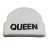 Autumn and Winter Popular European and American styles for men and women KING QUEEN Embroidered Knit Hat Couple's woolen hat Beanie winter hat