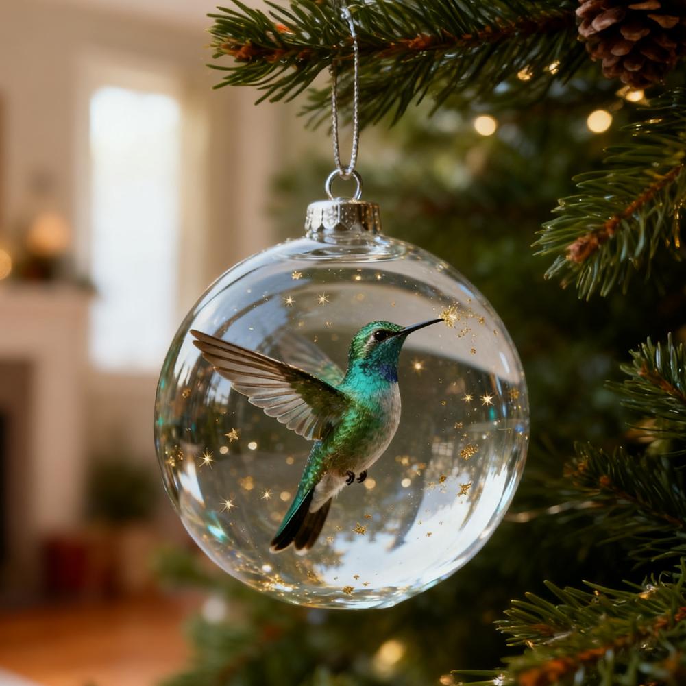 Natures Birds Crystals Glass Ornament Christmas Ball Decoration Clear Ball For Christmas Tree Haning Pendant Party Home Ornament