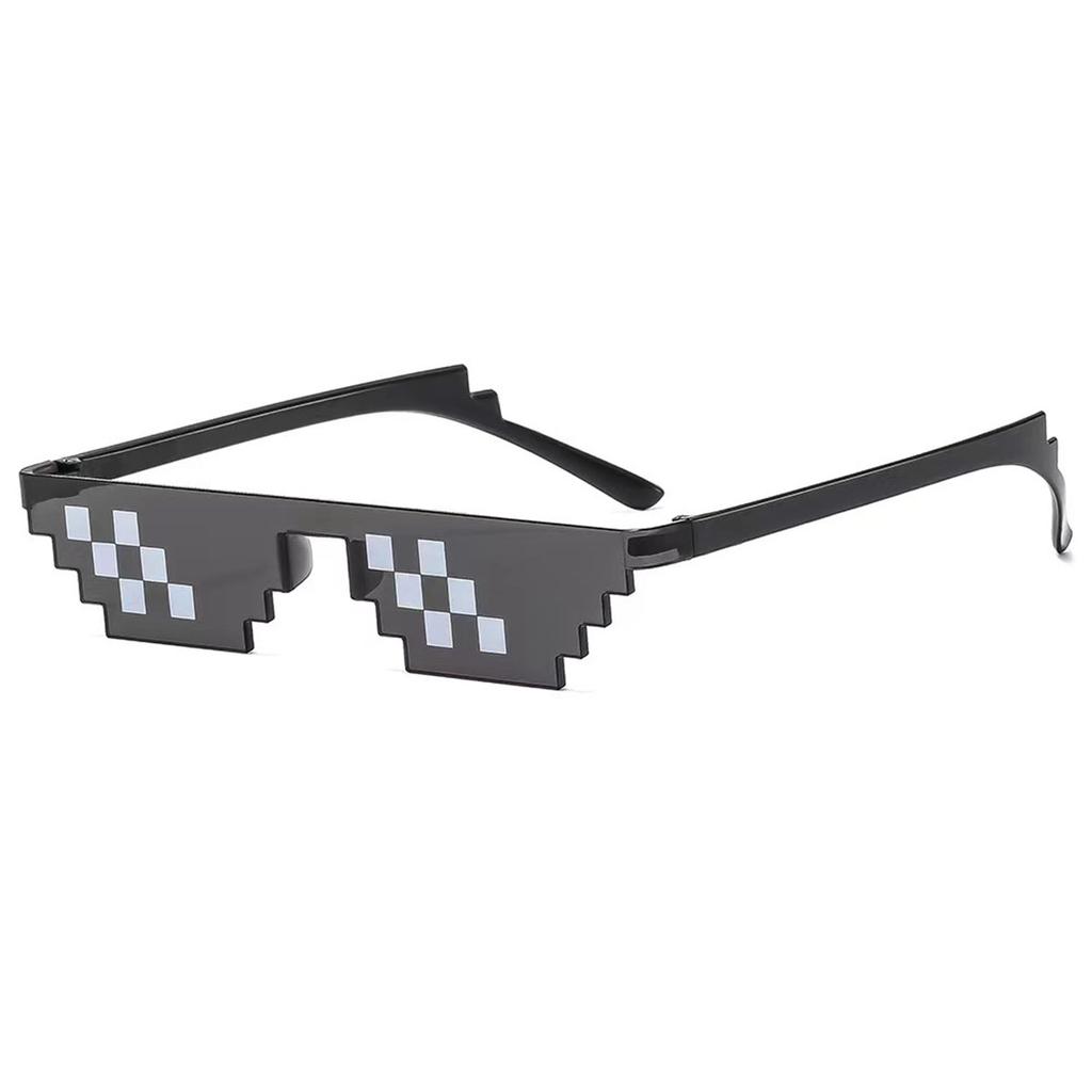 1/5 st mosaiksolglasögon skämtleksak thug life-glasögon pixel svart coola skämt roliga leksaker deal with it-glasögon