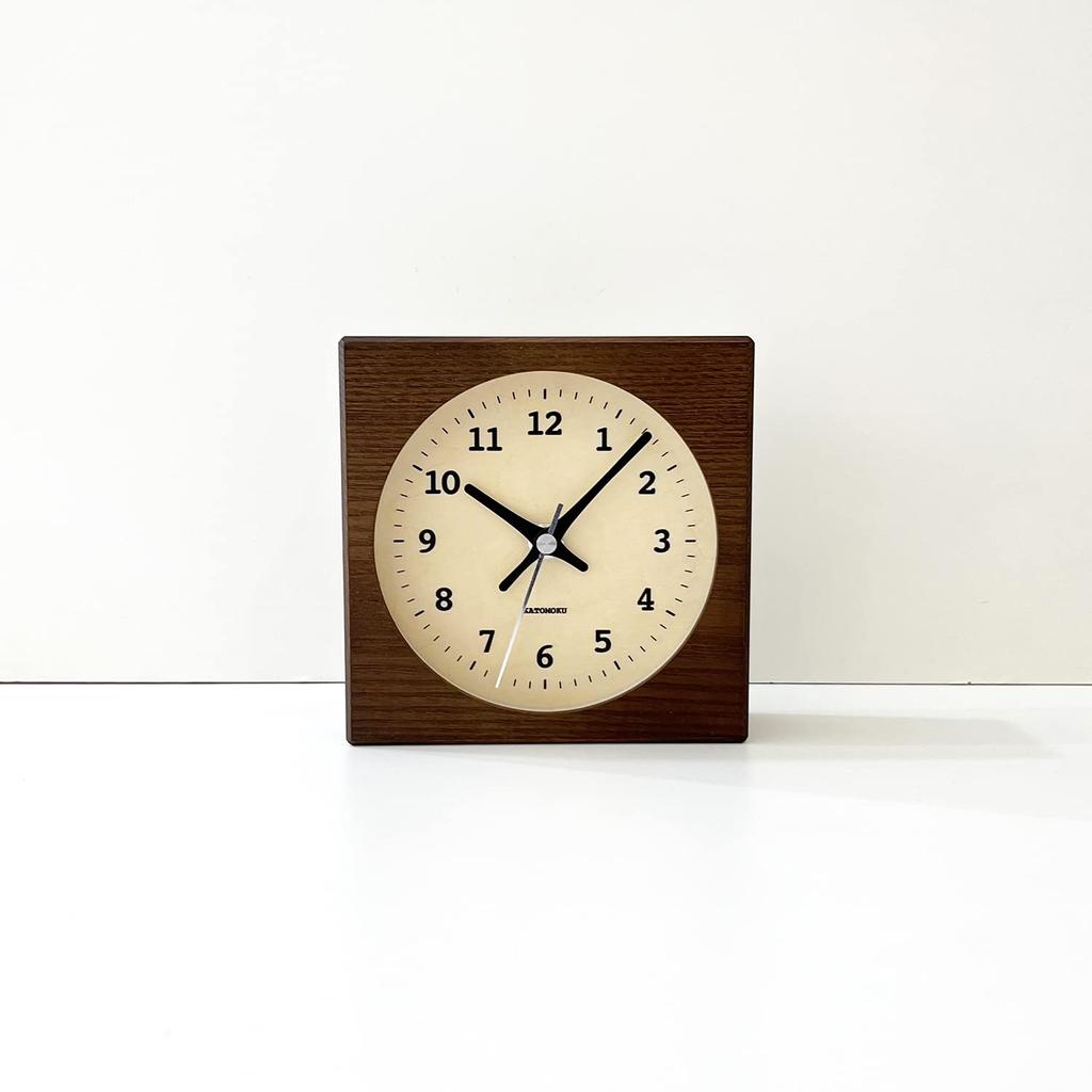 KATOMOKU Dual use clock 6 Brown radio clock continuous second hand km-131BRRC
