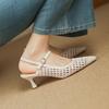 Shoes Pointed High Heels Women's Sandals Back Empty French Bag Head Woven Hollow Summer Hole Shoes