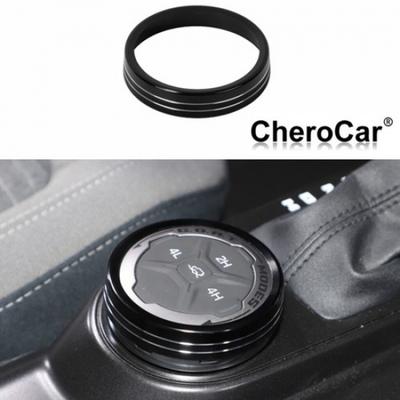 4WD Four-wheel Drive Knob Trim Cover Aluminum Alloy Black for Ford Bronco +