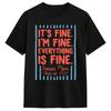 Streetwear T Shirt Summer Retro I‘m Fine Everything Is Fine Senior Mom Class of 2027 Hip Hop T Shirts Cotton Tee Shirt for Men