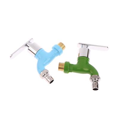 Rubinetto a 4 colori 1/2" maschio Rubinetto per lavatrice a parete Tubo flessibile per acqua in plastica Connettore rapido Rubinetto per balcone da giardino