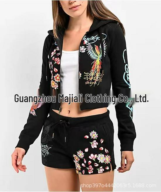 XH903 European & American Women's Spring/Summer 2024 Printed Fashion Casual Suit