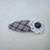 Korean Plaid Fabric Retro Kids' Flower Hair Clip