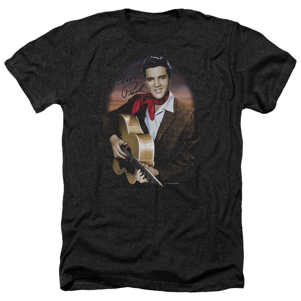 T-ShirtELVIS PRESLEY RED SCARF Licensed Adult Men s Heather Band Tee Shirt SM-3XL XXXL