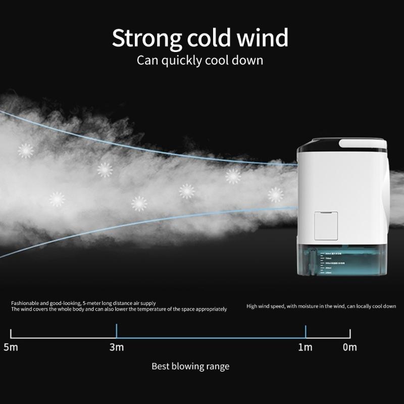 3 Speeds Miniature Air Conditioner USB Powered Ice Box Coolers with Night Light Practical Desktop Cooling System