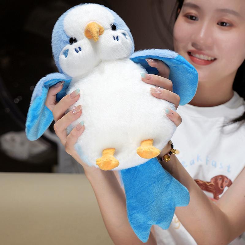 Kawaii Bird Plush Toys Artificial Birds Stuffed Doll Cute Lifelike Parrot Sparrow Plush Hand Puppet Kids Birthday Christmas Gift