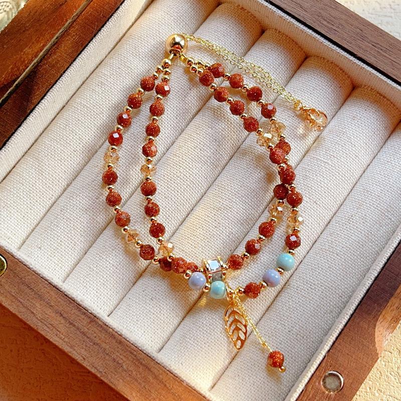 

JYL TS Bracelet Friendship Turquoise Style Strengthens Bond And Harmony K229 gold sand double circle лимонный карри