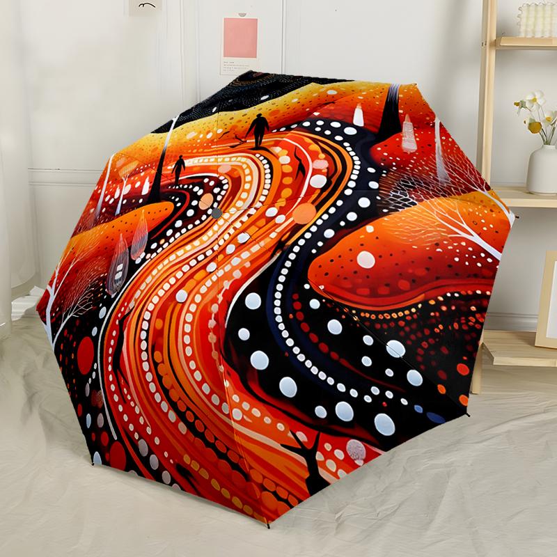 

Sea Turtle Indigenous Stippling Automatic Umbrella, Compact Design with 8 Ribs, Suitable for Outdoor Leisure and Daily Use-ideal Gift