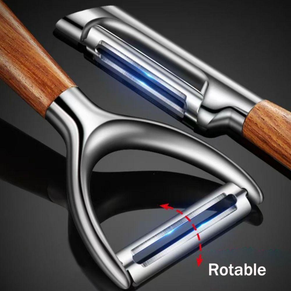 Premium Kitchen Peeler Stainless Steel Multi-functional Fruit Peeler Real Wood Handle Ultra Sharp Blade Vegetable Peeler