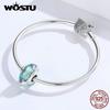 WOSTU Starfish & Shell Blue Beads 925 Sterling Silve Murano Glass Charm Fit Women Original Bracelet