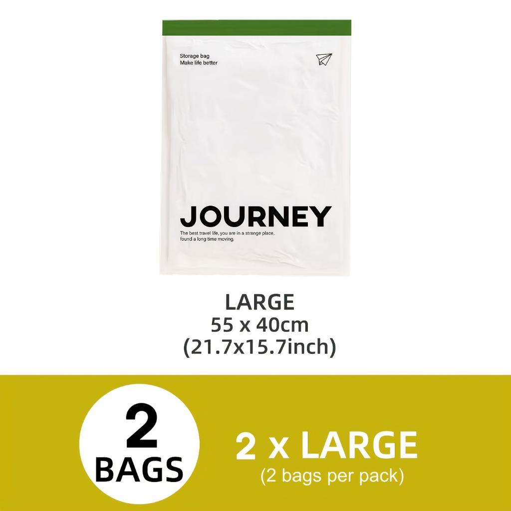 2-pack/1 Set Hand Rolled Travel Vacuum Storage Bag (no Need for An Air Pump) - Transparent Matte Design, Saving Space As A Compressed Storage Bag