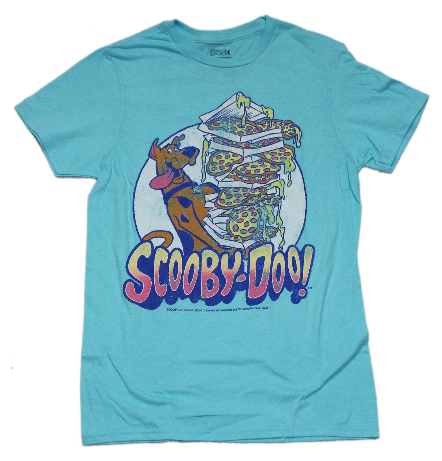 Scooby Doo New Adult T-Shirt - Juggling Pizzas Circle Image M