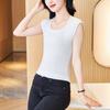 Solid Color Vest Women's Spring New Slim-fitting Undershirt with A Bottom Shirt and A Vest Pullover On The Outside.
