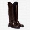 European and American Ladies Fashion  Round Toe Knee Length Flat Leather Boots, Size 34-46 Women's Knight Boots