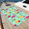 Flamingo & Tropical Fruit Beach Towel – Oversized Quick Dry Sand Free with Strawberry & Orange Print for Summer Fun