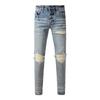 VibeStreet Fashion Americans Brands Men's Jeans Luxury Streetwear Holes Long Trousers Quality Male Stretch Slim Pants Skinny Trousers