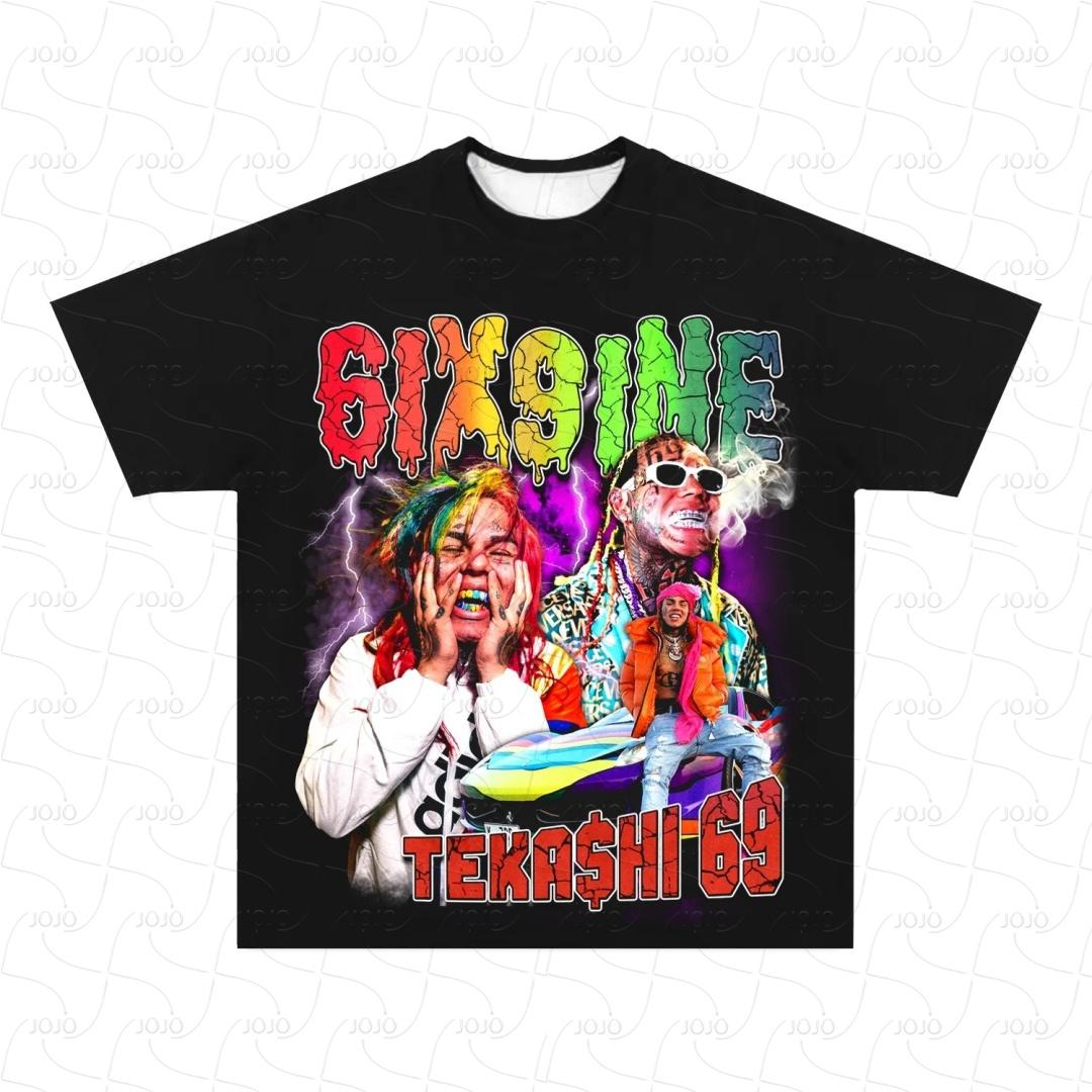 

Футболка для пары с ретро-графикой гангста-рэпера 6ix9ine, мужская хип-хоп одежда 69, Y2k, унисекс, модная, оверсайз, топ AJAX, подарок для фаната 4XL