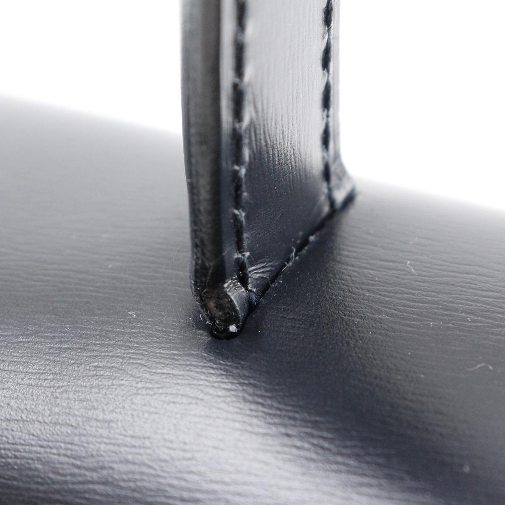 Cartier Sapphire Line Handbag One Handle Black Calfskin Women Used