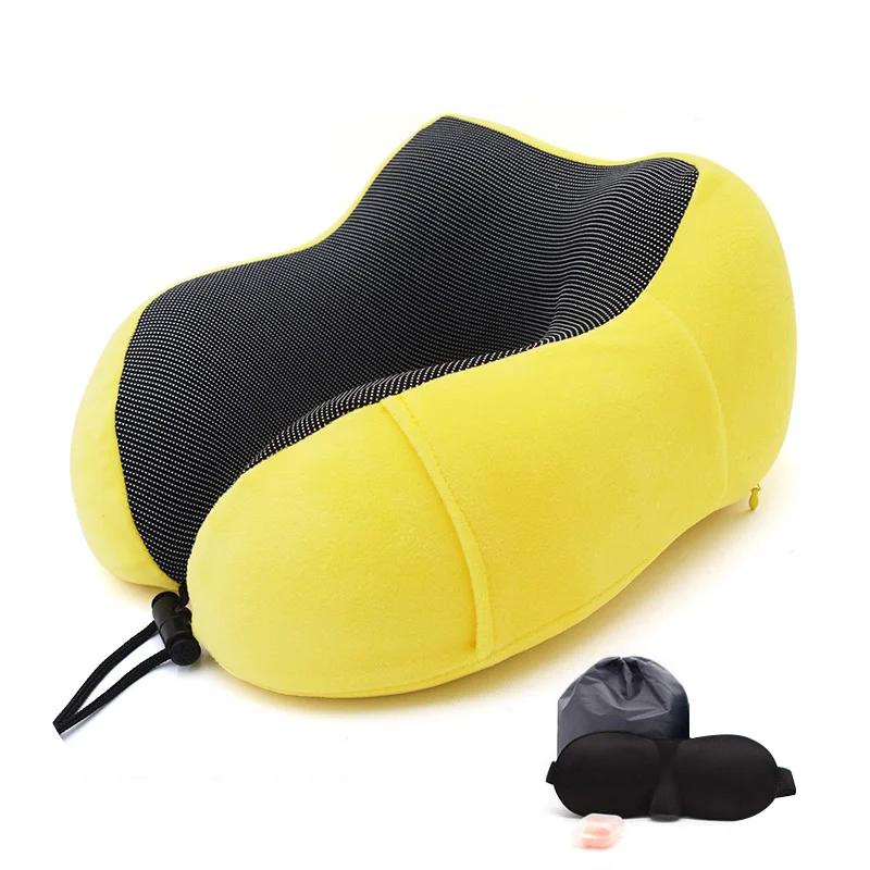 1PC U Shaped Memory Foam Neck Pillows Miękka, powolna poduszka podróżna do podróży kosmicznych Solid Neck Cervical Healthcare Bedding Drop Shipping