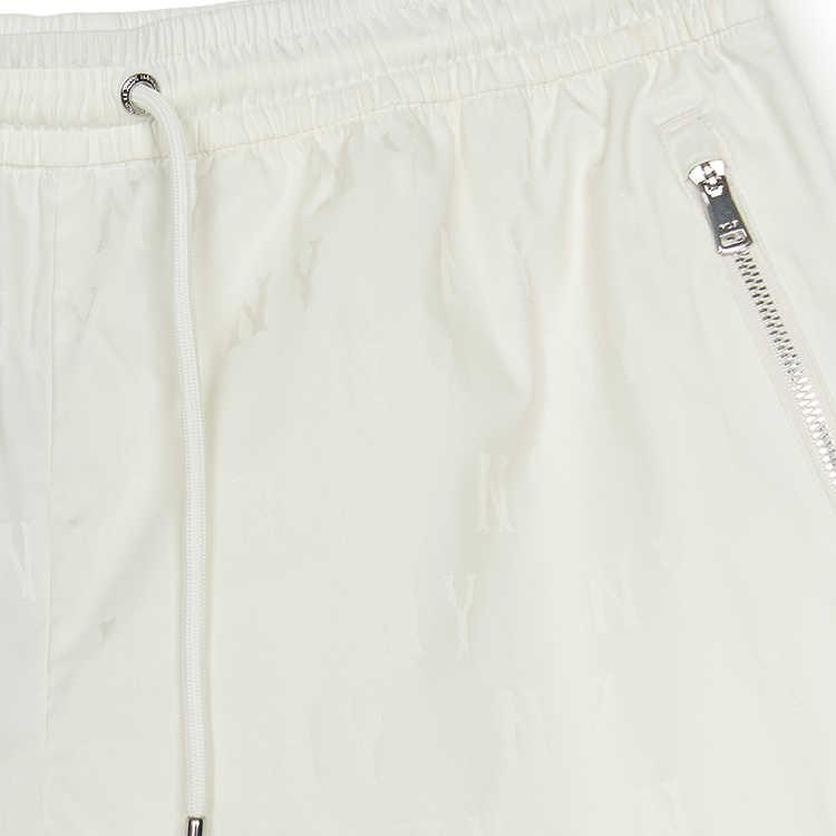 MLB New York Yankees Comfortable Allover Print Woven Lace-Up Three-Quarter Casual Shorts Unisex Shorts Ivory 3ASMM0153-50IVS