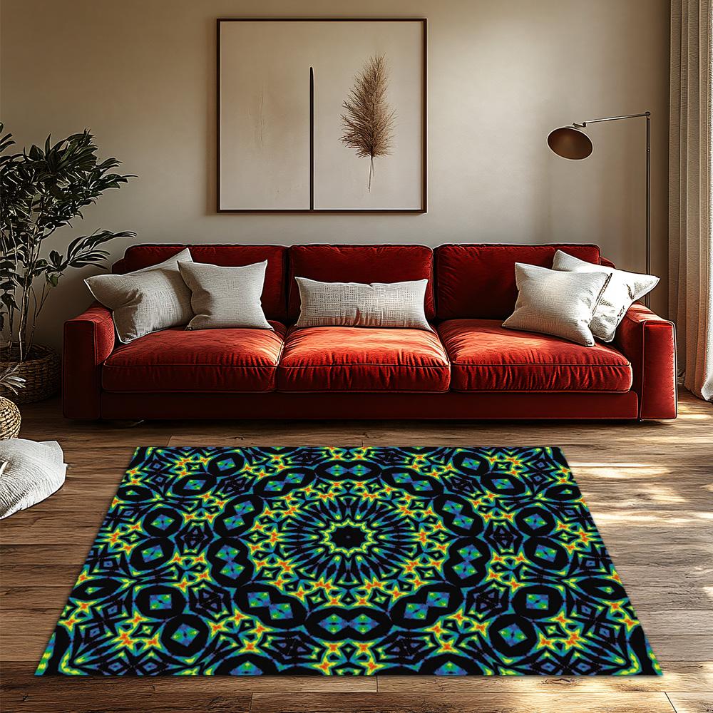 Area Rug Modern Abstract Geometric Pattern Non Slip Floor Mat Living Room Bedroom Home Decor Indoor Outdoor Carpet Washable Styl