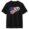 Fashion American Flag On Soccer Ball T-Shirts for Men Crew Neck Cotton T Shirts  Short Sleeve Tee Shirt Graphic Tops