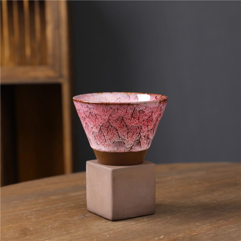 Rough Pottery Mug Creative Cup Ins Style Cup Ceramic Retro Coffee Cup Milk Tea Drink Cups Includes Base
