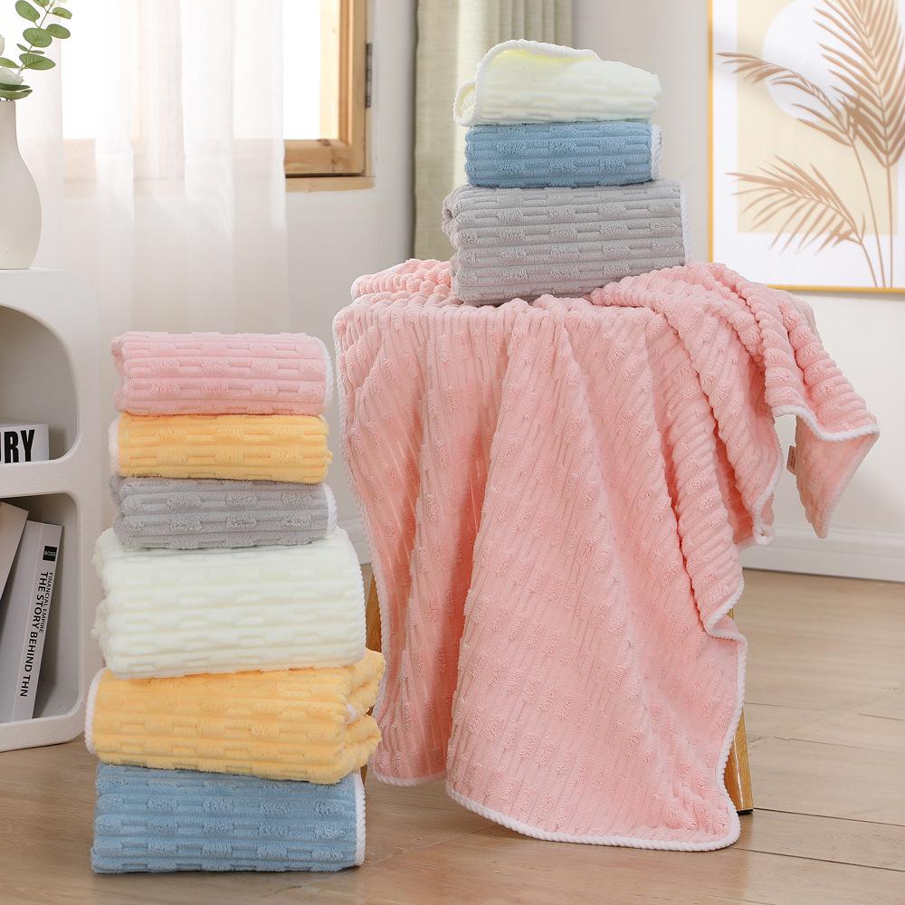 Prosop de baie din fibre ultrafine moi, prosop absorbant și cu uscare rapidă, prosop de baie din catifea de coral moale, îngroșat pentru casă