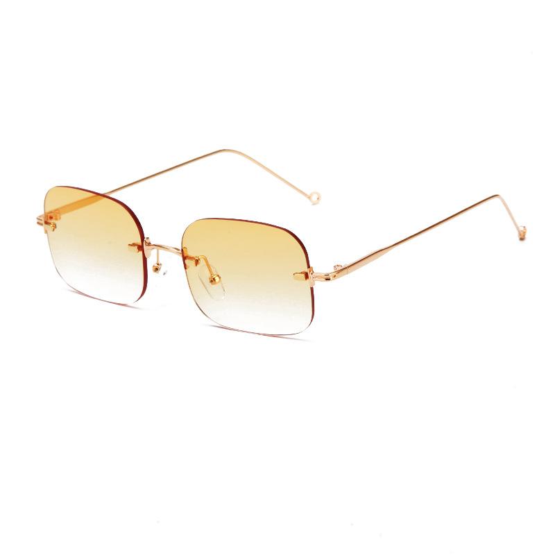 

Fashion Rectangle Sunglasses Women Brand Designer Rimless Square Sun Glasses Ladies Luxury Brand Gradient Shades