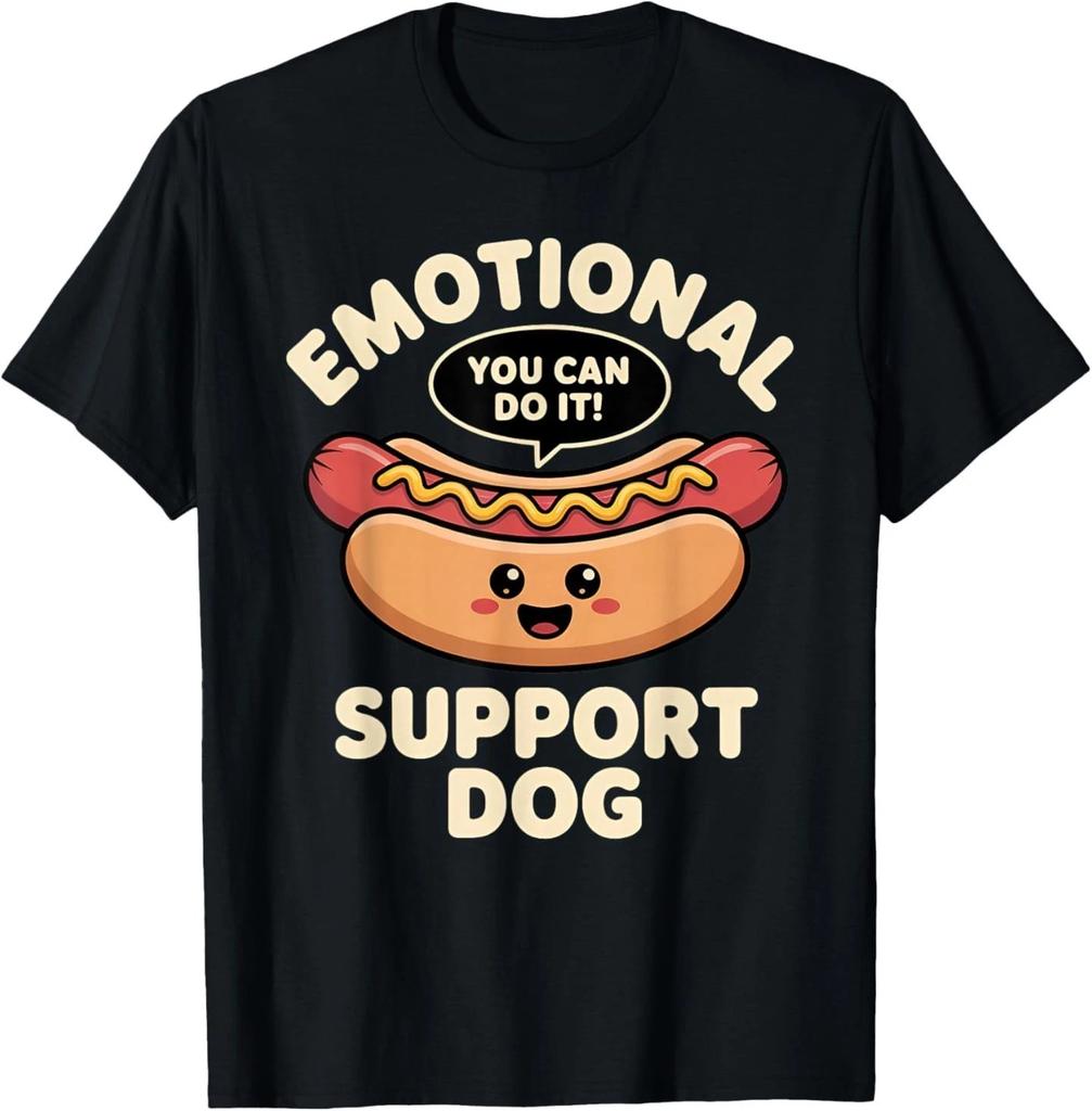 Funny Emotional Support Dog Hot Dog Kawai Motivational Shirt T-Shirt