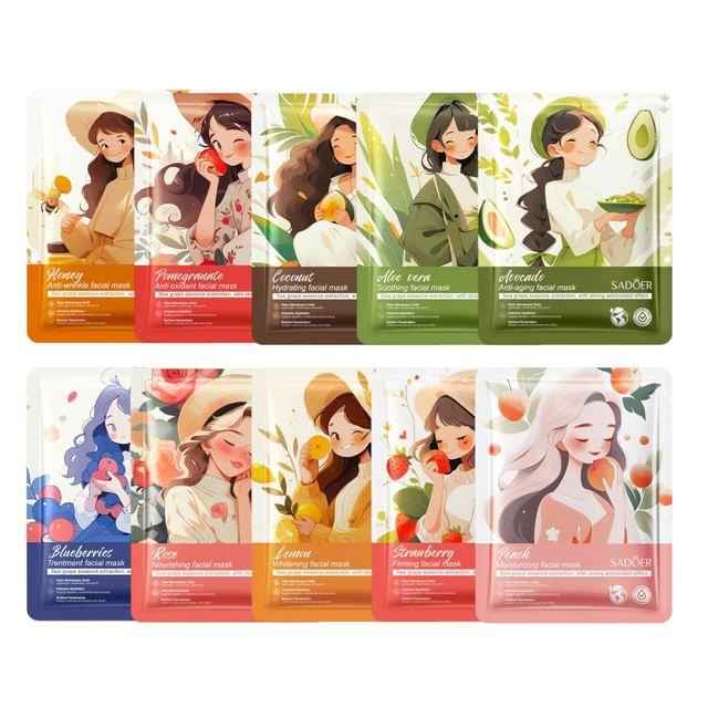 SADOER - Питательная маска из серии с фруктовыми экстрактами - 10 видов Coconut - 25g
