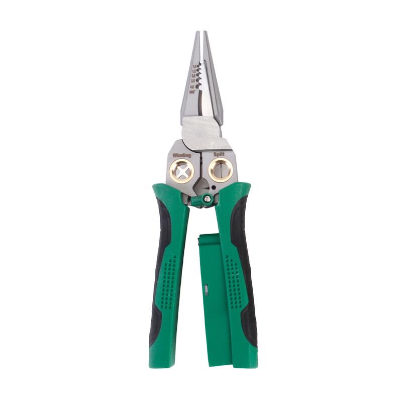 ZISIZ 8-in-1 Stainless Steel Electrician Pliers with Wire Stripper & Test Pen