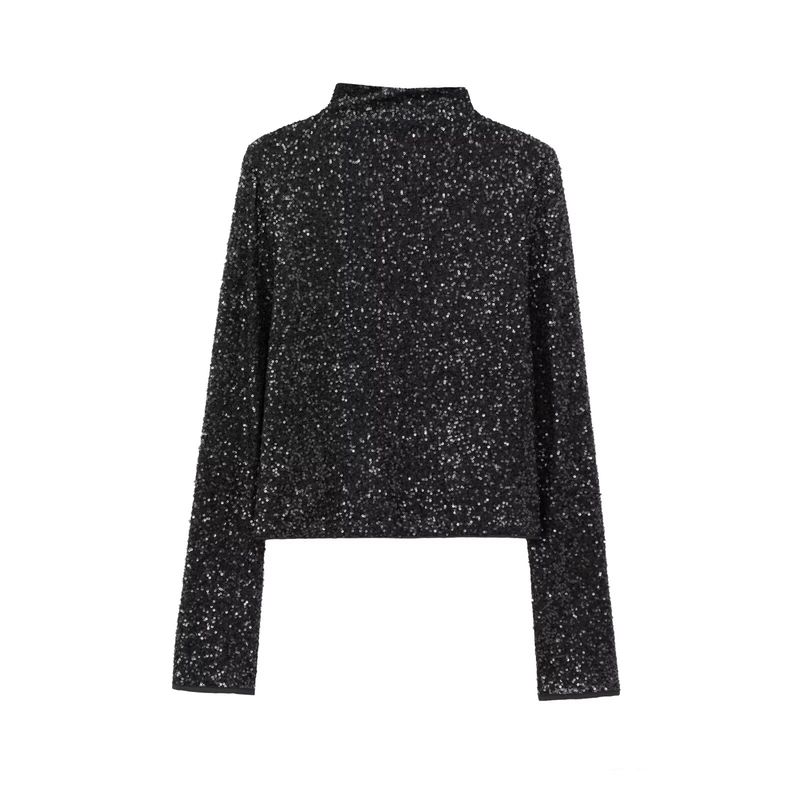 

Kaslead New Arrival Women s Fashion Style Sequin Tops Stomach Blanket Skirt 1253192 1250928 Black Tops L